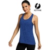 image:imageICTIVE Workout Tops for Women Sleeveless Cross Back Muscle Racerback Exercise Tank ShirtsDark Blue