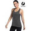 image:imageICTIVE Workout Tops for Women Sleeveless Cross Back Muscle Racerback Exercise Tank ShirtsDark Grey