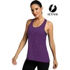 image:imageICTIVE Workout Tops for Women Sleeveless Cross Back Muscle Racerback Exercise Tank ShirtsDark Purple