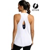 image:imageICTIVE Workout Tops for Women Sleeveless Cross Back Muscle Racerback Exercise Tank ShirtsWhite