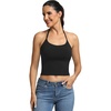 image:imageFihapyli ICTIVE Sports Bras for Women Halter Neck Spaghetti Strap Padded Backless Workout Yoga Running BraBlack
