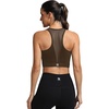 image:imageFihapyli ICTIVE Sports Bras for Women Wirefree Padded Racerback Mesh Back Workout Yoga Running BraCoffee