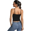 image:imageFihapyli ICTIVE Womens Longline Sports Bra Camisole Adjustable Spaghetti Strap Padded Backless Workout Yoga BraBlack