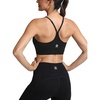 image:imageFihapyli ICTIVE Womens Y Back Racerback Sports Bra Adjustable Spaghetti Straps Scoop Neck Padded Workout Yoga BraBlack