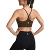 image:imageFihapyli ICTIVE Womens Y Back Racerback Sports Bra Adjustable Spaghetti Straps Scoop Neck Padded Workout Yoga BraCoffee