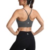 image:imageFihapyli ICTIVE Womens Y Back Racerback Sports Bra Adjustable Spaghetti Straps Scoop Neck Padded Workout Yoga BraDarkgrey