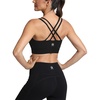 image:imageICTIVE Sports Bras for Women High Impact Bust Push up Crisscross Back Workout Running BraBlack