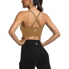 image:imageICTIVE Strappy Sports Bras for Women Criss Cross Back Racerback High Impact Padded Yoga Bras Workout Clothes for WomenKhaki