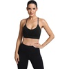 image:imageICTIVE Womens Sports Bra Camisole Adjustable Spaghetti Strap Padded Wireless Workout Yoga Crop TopBlack