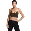 image:imageICTIVE Womens Sports Bra Camisole Adjustable Spaghetti Strap Padded Wireless Workout Yoga Crop TopCoffee