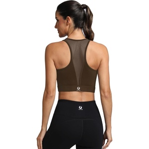image:imageFihapyli ICTIVE Sports Bras for Women Wirefree Padded Racerback Mesh Back Workout Yoga Running BraCoffee