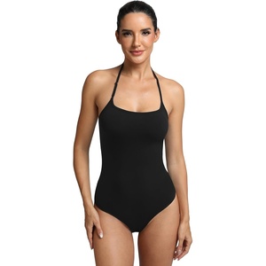 image:imageFihapyli ICTIVE Women Sexy Halter Neck One Piece Thong Adjustable Strap Sleeveless Cami Bodysuit TopBlack