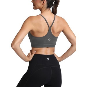image:imageFihapyli ICTIVE Womens Y Back Racerback Sports Bra Adjustable Spaghetti Straps Scoop Neck Padded Workout Yoga BraDarkgrey