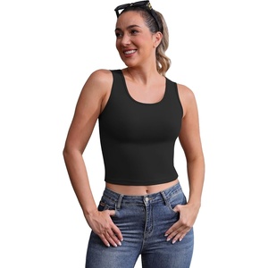 image:imageICTIVE Womens Sleeveless Racerback Tank Top Crew Neck Slim Fit Workout Casual Basic Cami ShirtsBlack