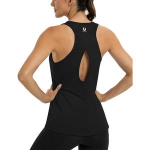 image:imageICTIVE Workout Tops for Women Sleeveless Cross Back Muscle Racerback Exercise Tank ShirtsBlack