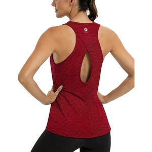 image:imageICTIVE Workout Tops for Women Sleeveless Cross Back Muscle Racerback Exercise Tank ShirtsBurgundy