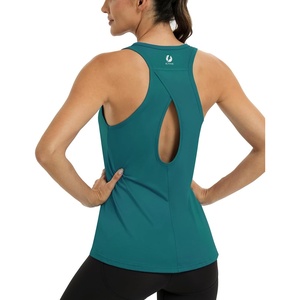 image:imageICTIVE Workout Tops for Women Sleeveless Cross Back Muscle Racerback Exercise Tank ShirtsDark Green