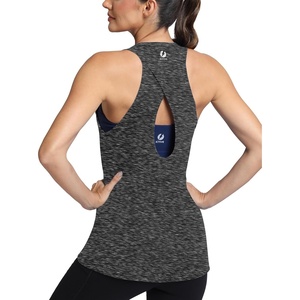 image:imageICTIVE Workout Tops for Women Sleeveless Cross Back Muscle Racerback Exercise Tank ShirtsDark Grey