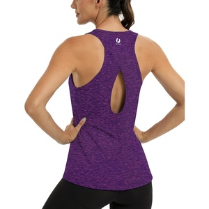 image:imageICTIVE Workout Tops for Women Sleeveless Cross Back Muscle Racerback Exercise Tank ShirtsDark Purple
