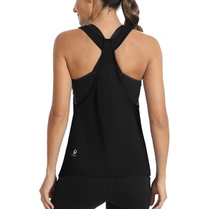 image:imageICTIVE Workout Tops for Women Sleeveless Open Back Muscle Racerback Exercise Tank ShirtsBlack