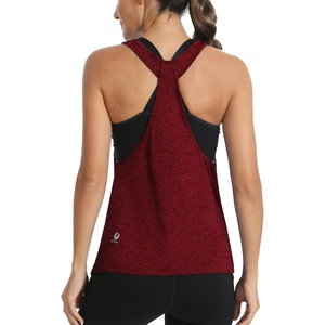 image:imageICTIVE Workout Tops for Women Sleeveless Open Back Muscle Racerback Exercise Tank ShirtsBurgundy