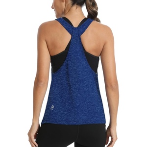 image:imageICTIVE Workout Tops for Women Sleeveless Open Back Muscle Racerback Exercise Tank ShirtsDark Blue