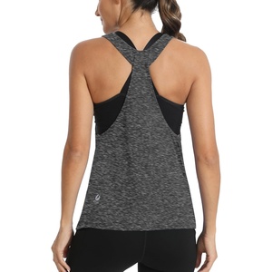 image:imageICTIVE Workout Tops for Women Sleeveless Open Back Muscle Racerback Exercise Tank ShirtsDark Gray