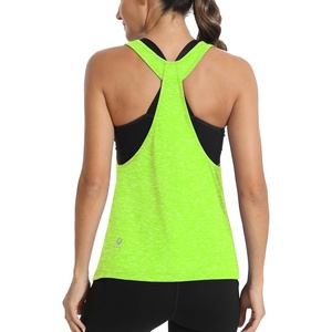 image:imageICTIVE Workout Tops for Women Sleeveless Open Back Muscle Racerback Exercise Tank ShirtsNeon Green